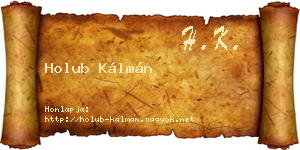 Holub Kálmán névjegykártya